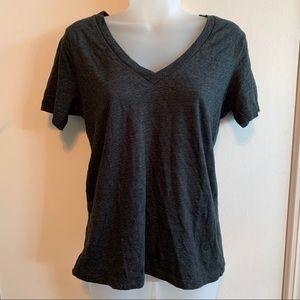 Charcoal Heather Grey V Neck Tee